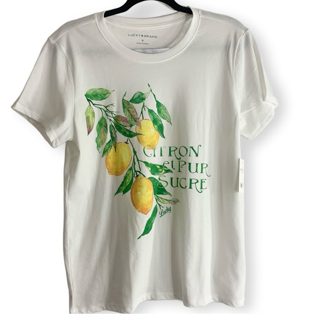 NWT Lucky Brand Lemon Graphic T-Shirt, size M - Picture 2 of 8